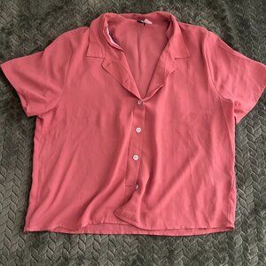 Button up coral top